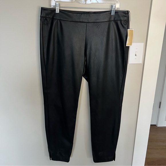 NWT Calvin Klein Women Plus Size Faux-Leather Skinny Ankle Leggings - Picture 7 of 9